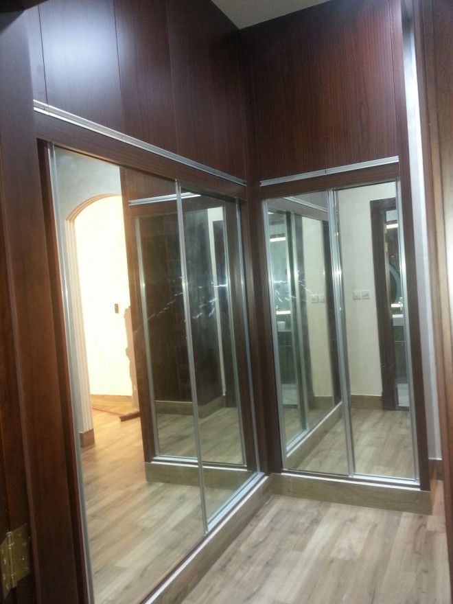 Custom-Made Melamine Wardrobes with mirrors and sliding door